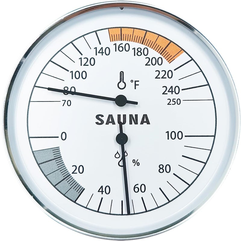 GLOBOTECH Sauna Thermometer and Hygrometer Combo – Precise Temperature & Humidity Gauge for Sauna Roomsk, Temperature Range 70-250°F, Humidity Range 0-100% - Image 1